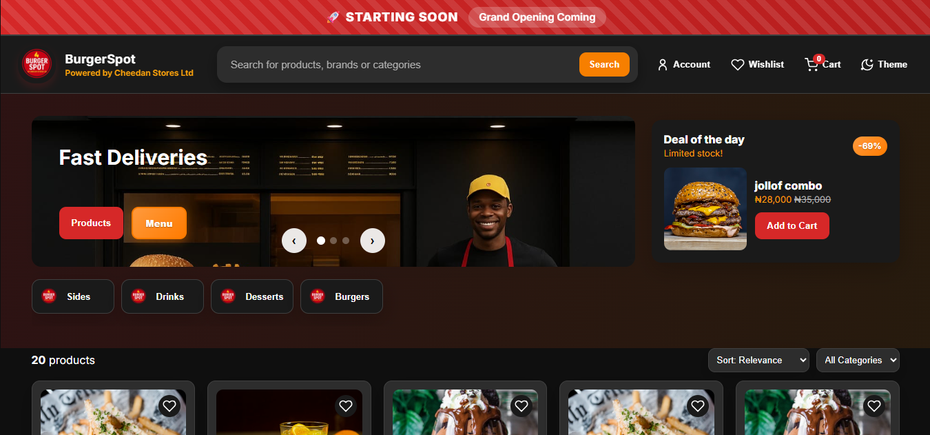 BurgerSpot Food Delivery Platform built by Bigg3rly Labs