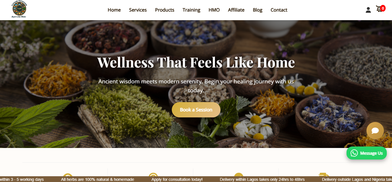 Kampala Homemade Ayurveda Clinic built by Bigg3rly Labs